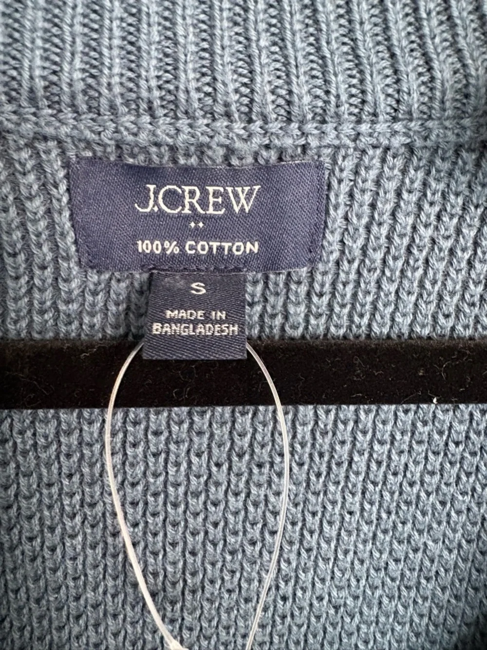 J. Crew Men's Cotton Quarter-Zip Textured Sweater in Blue-Green Color Size Small